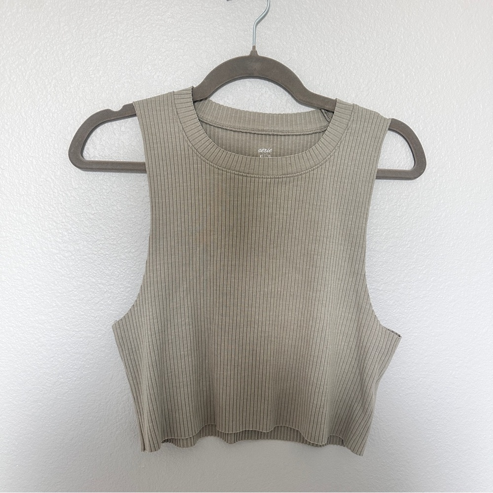 Aerie Ribbed Tan Tank Top